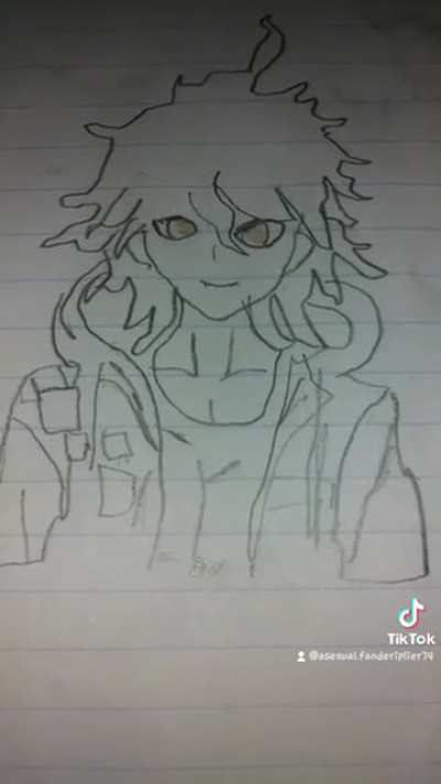 Nagito's got a gun. (This a fanart and a meme)