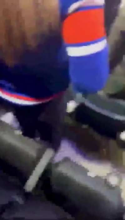 At a hockey game