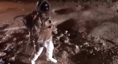 One small step for man, one giant pothole to record at