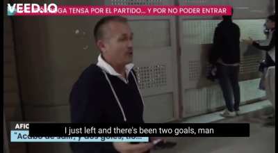 Video of Real Madrid fans trying to get back into Santiago Bernabéu after leaving just before Rodrygo's goals (translated)