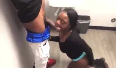 Spit got all on her shirt she don’t give a fuck