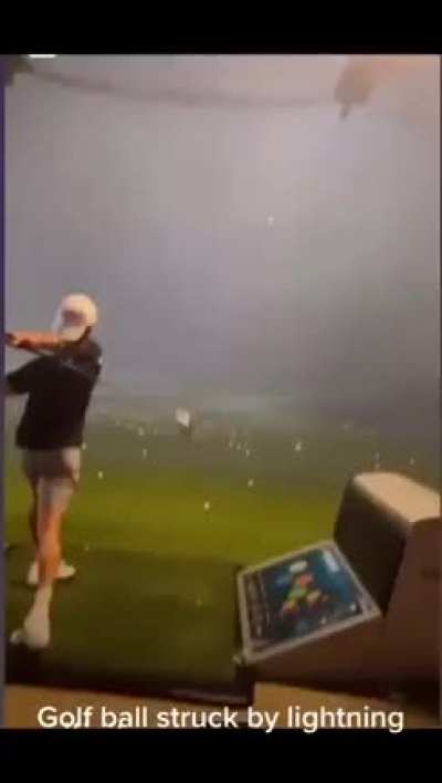 Golf ball struck by lightning