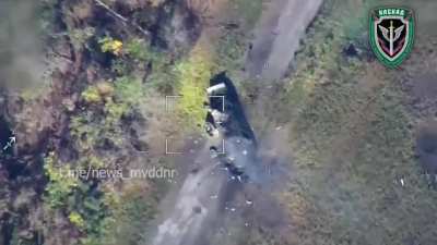RU POV: The work of operators of anti-tank systems and UAVs of the OBTF DNR 