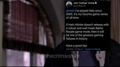 my honest reaction with the controversial tweet about BR in Halo Infinite