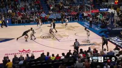 [Highlight] Biyombo travels 3 feet away from a ref, no call. On the other end JJJ grabs Valanciunas' arm, foul on Jonas