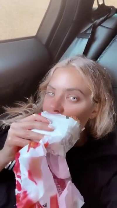 Eating a burger