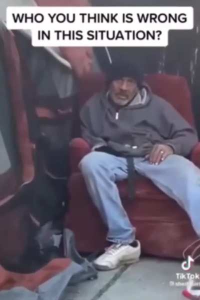 Homeless man stands up for himself. 