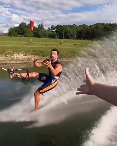 HMRB and toss it to me barefoot skiing on one leg.