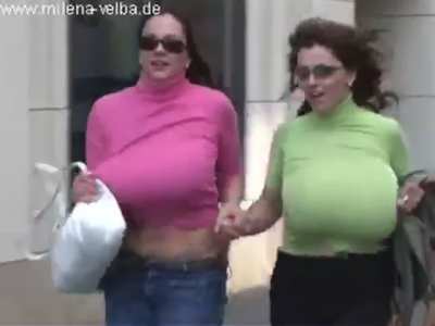 Huge boobs bounce