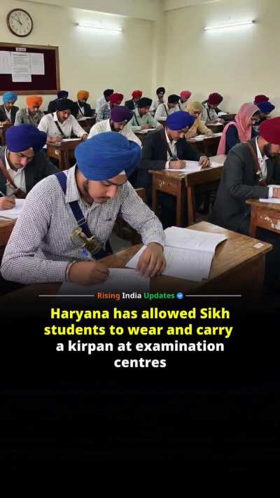 Haryana allows Sikh students to wear and carry kirpan at exam centers