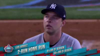 Luis Arraez hits a 2nd deck 2-Run HR in the 1st to make it 2-0 Marlins the furthest HR of his career