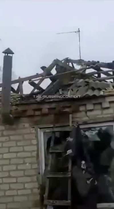Russian soldier shows the aftermath of Ukrainian shelling on his position, meanwhile 3 more shells arrive on his position 