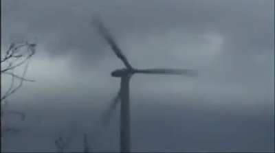 Windmill destructed in storm