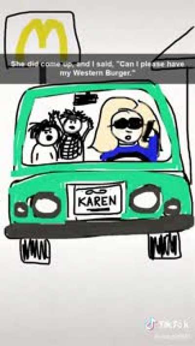 Karen calls the cops because she wants a western bacon cheeseburger (illustrated)