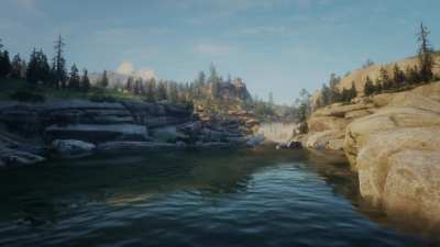 Enjoying a quiet moment by the falls.